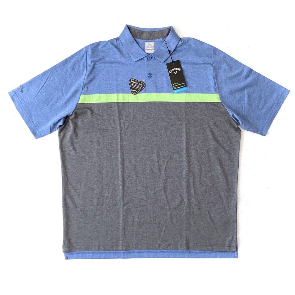 Callaway Polo Shirt Opti-Dri Swing Tech Medium Magnetic Blue XXL 2XL